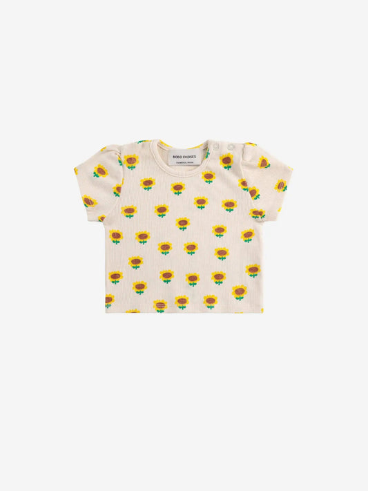 Sunflower all over balloon sleeve T-Shirt