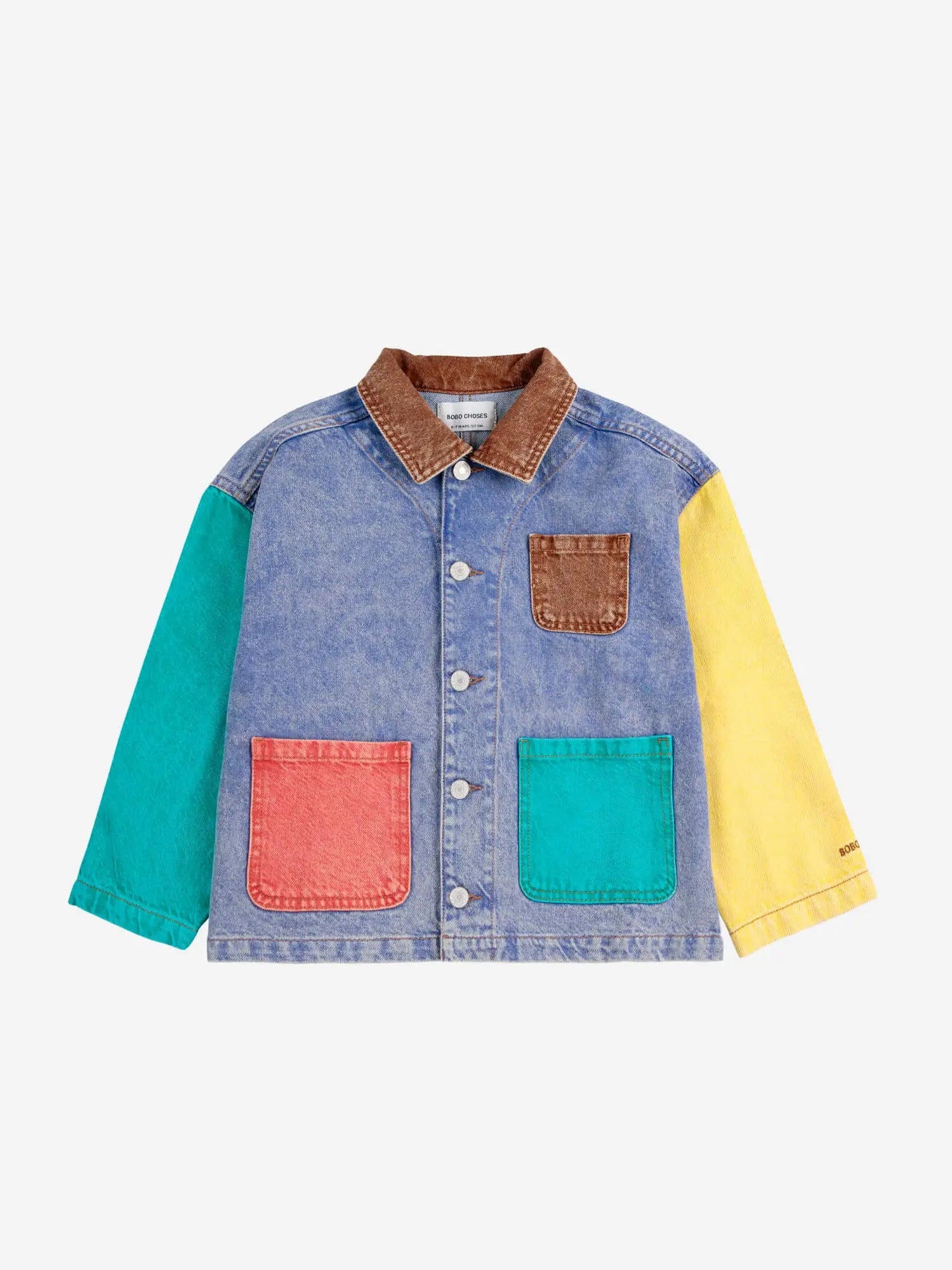 Color block denim jacket