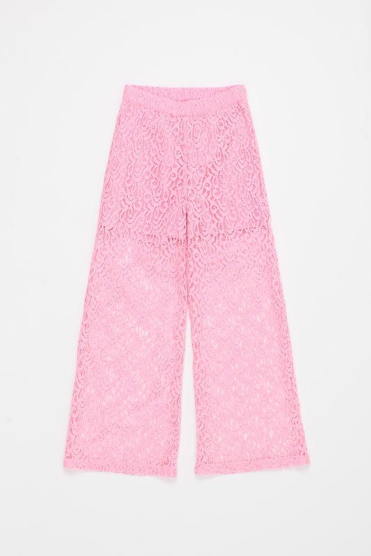 POMMEGRANATE LACE TROUSERS PINK