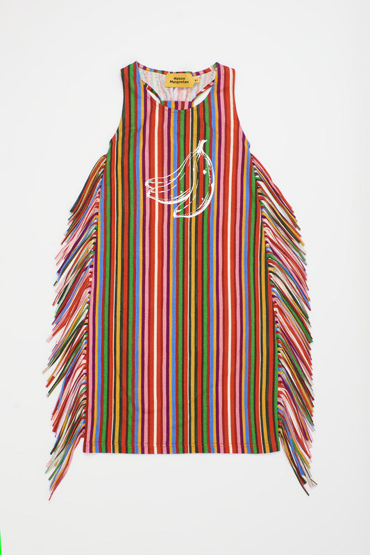 BANANA STRIPES DRESS MULTICOLOR