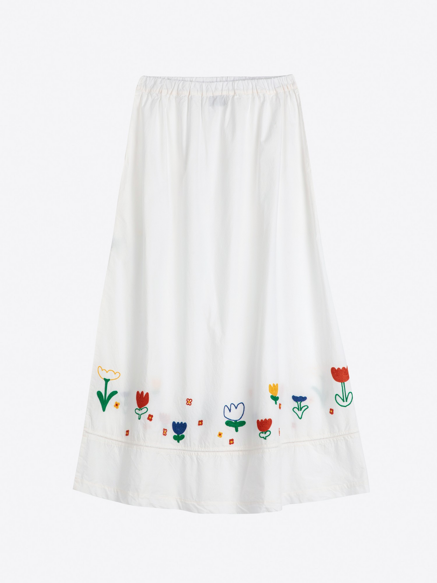 Garden Embroidery Poplin Skirt