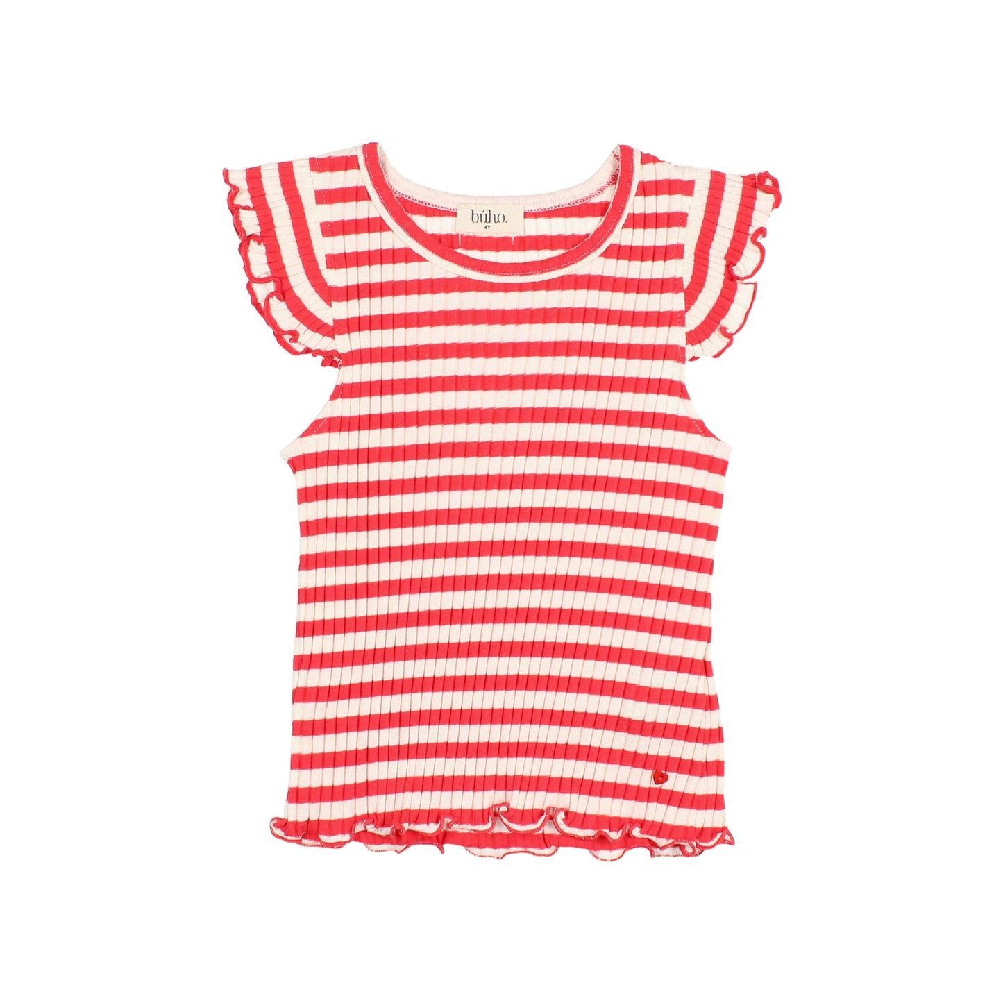 FANCY RIB T-SHIRT - RED