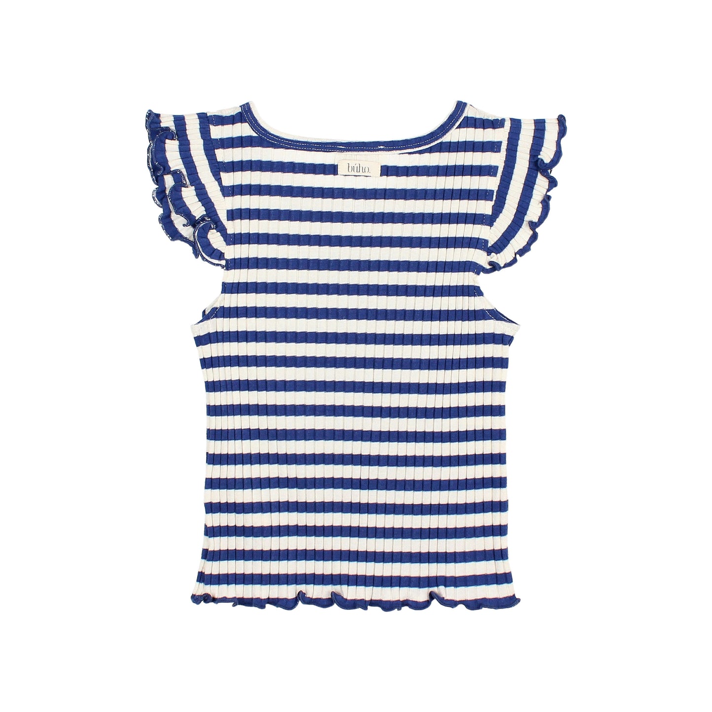 FANCY RIB T-SHIRT - BLUE