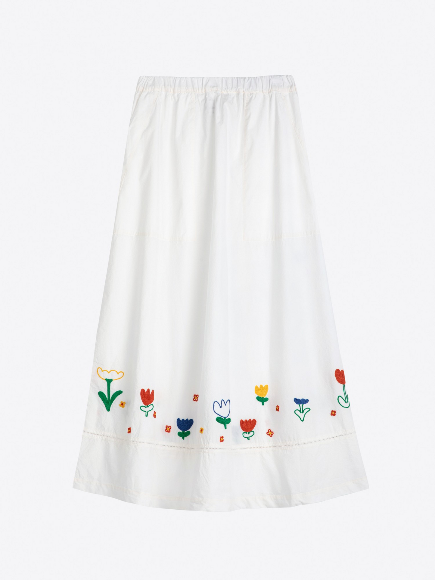 Garden Embroidery Poplin Skirt