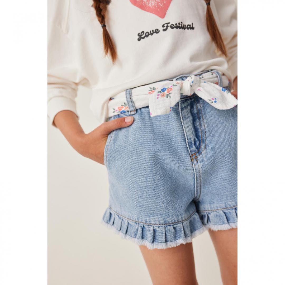 GIRL'S BLUE DENIM SHORTS