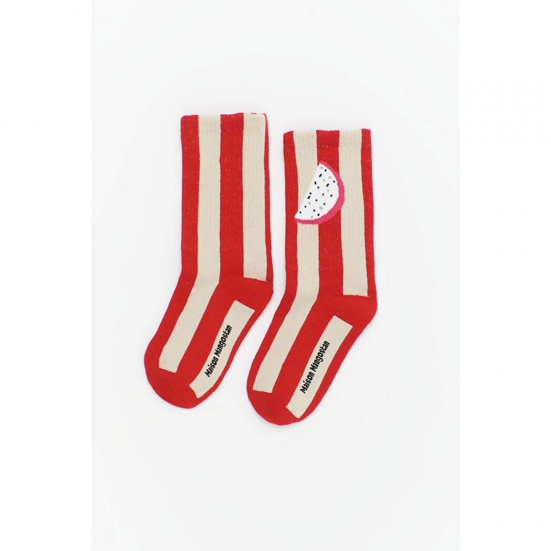 WATERMELON STRIPES SOCKS RED/WHITE