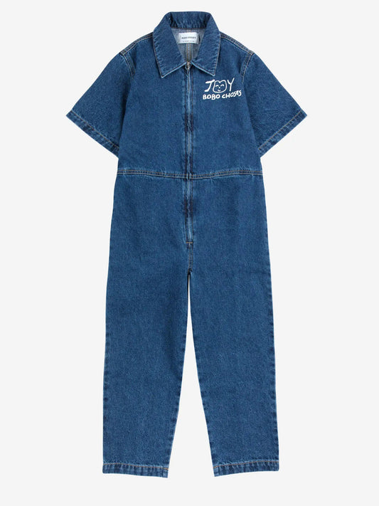 Smiling denim overall