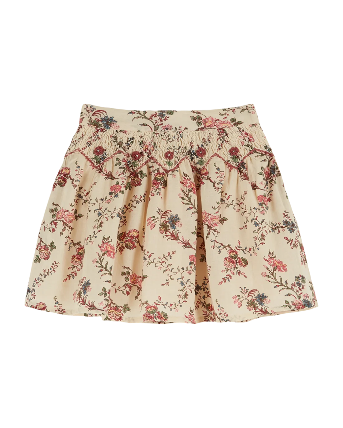 Ecru orchid embroidered skirt