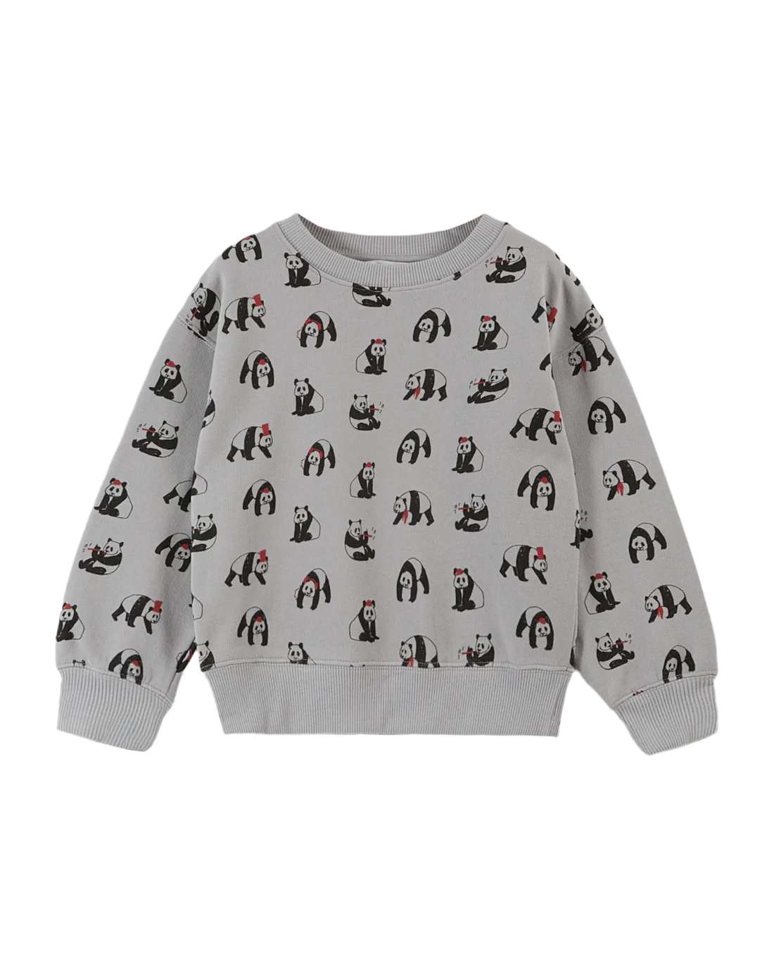 Organic cotton sweatshirt panda grey