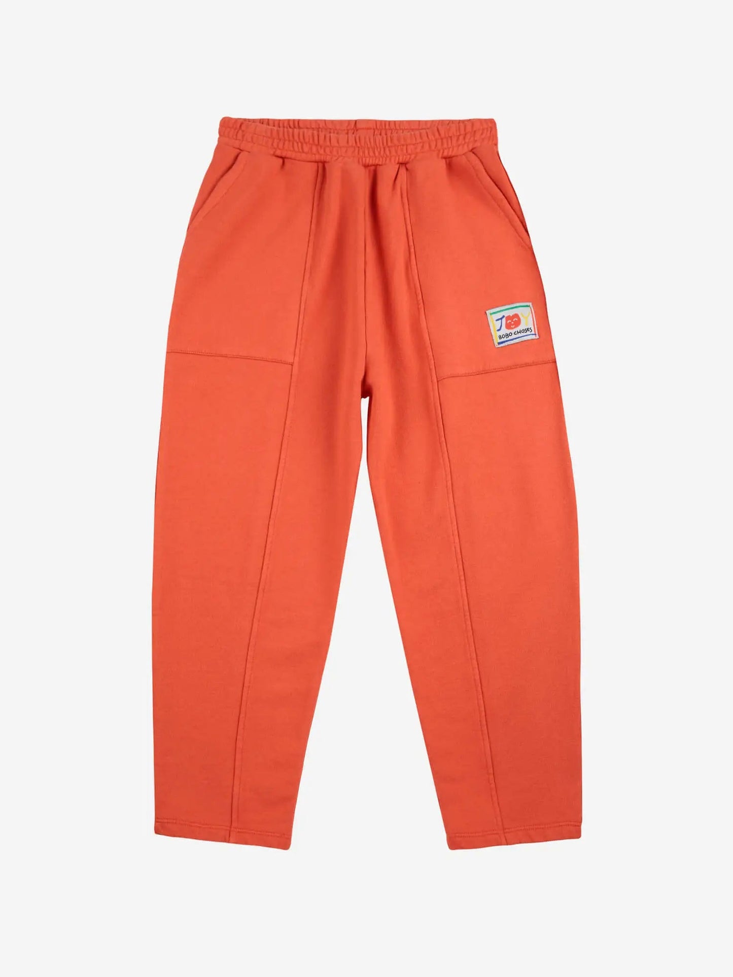 Smiling red jogging pant