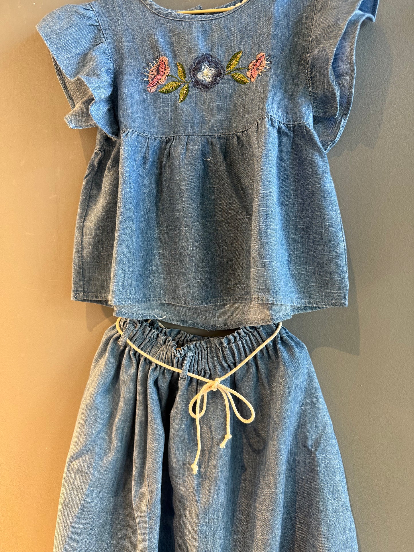 Completo flower Denim