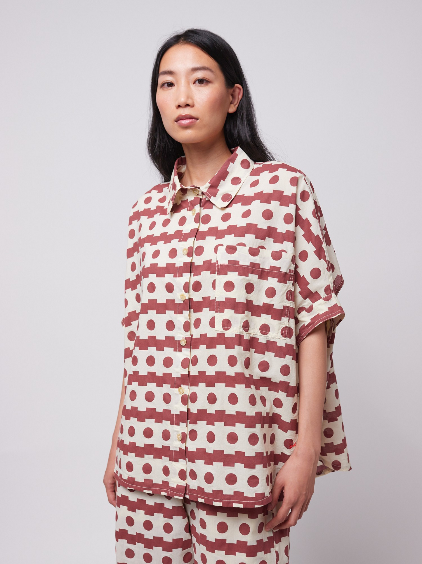 Geometric Print Oversize Shirt