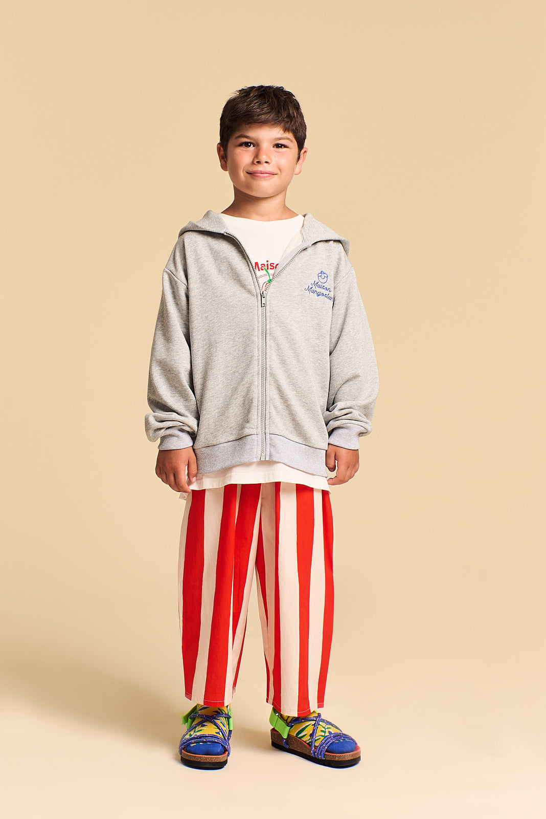 STRIPES TROUSERS WHITE/ RED