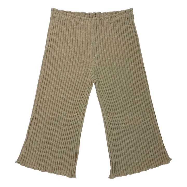 Lurex ribbed trousers | Beige