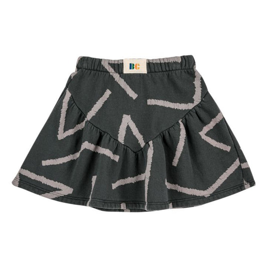 Organic fleece skirt Lines | Anthracite grey 
