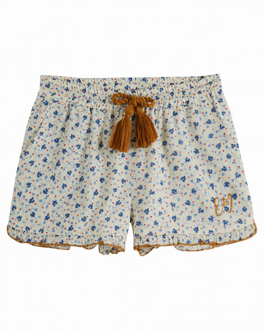 SHORT FLEURS BLEUE