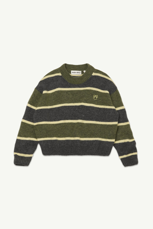 Knit Sweater - Dark Grey Stripe Knit