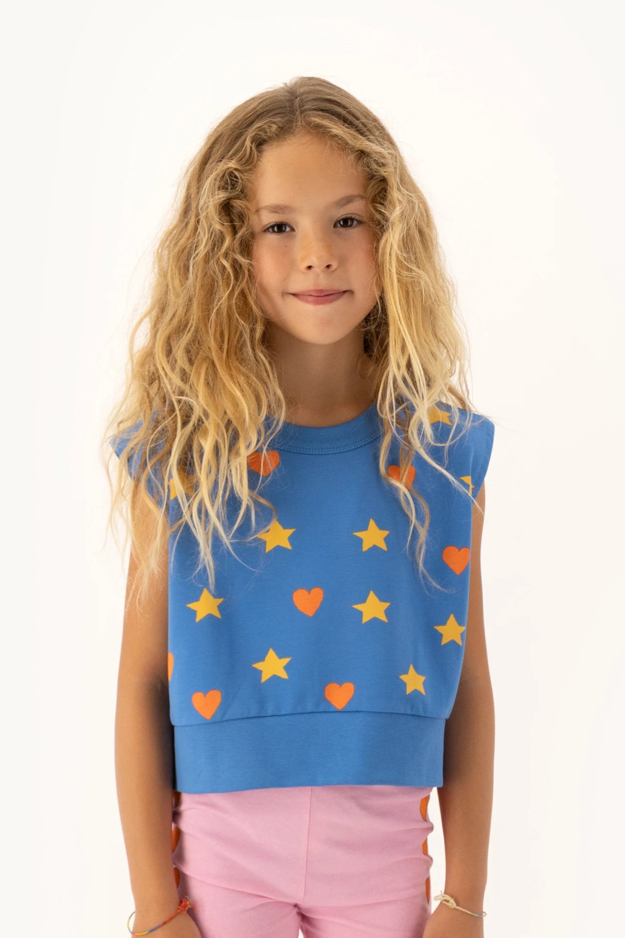 HEARTS STARS SLEEVELESS SWEATSHIRT blue