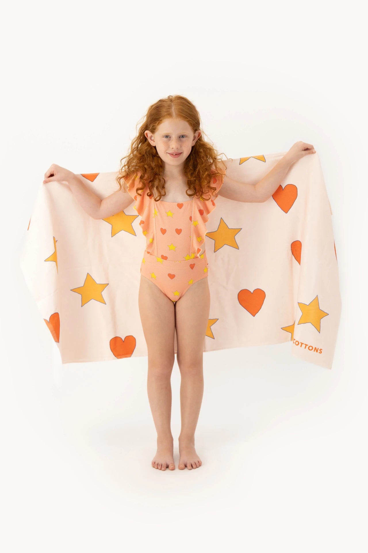 HEARTS & STARS TOWEL pastel pink